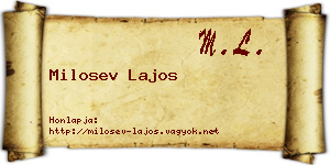 Milosev Lajos névjegykártya